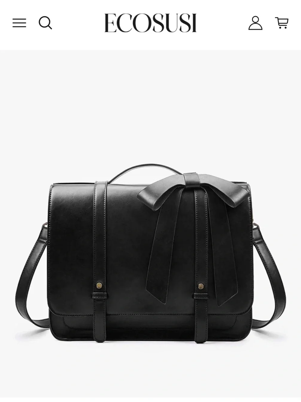 Ecosusi Black Bow Convertible Laptop Bag